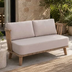Gartenstuhl Fez Gescova - Teakholz, Beige - 61x65x85 cm