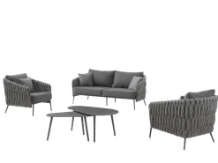 Gartenstuhl Gabon gescova - Aluminium, Olefin, 61x57x86cm - Anthrazit