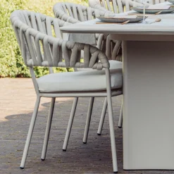 Gartenstuhl Imola Gescova - Aluminium grau - 63x60x82cm mit Sitzkissen
