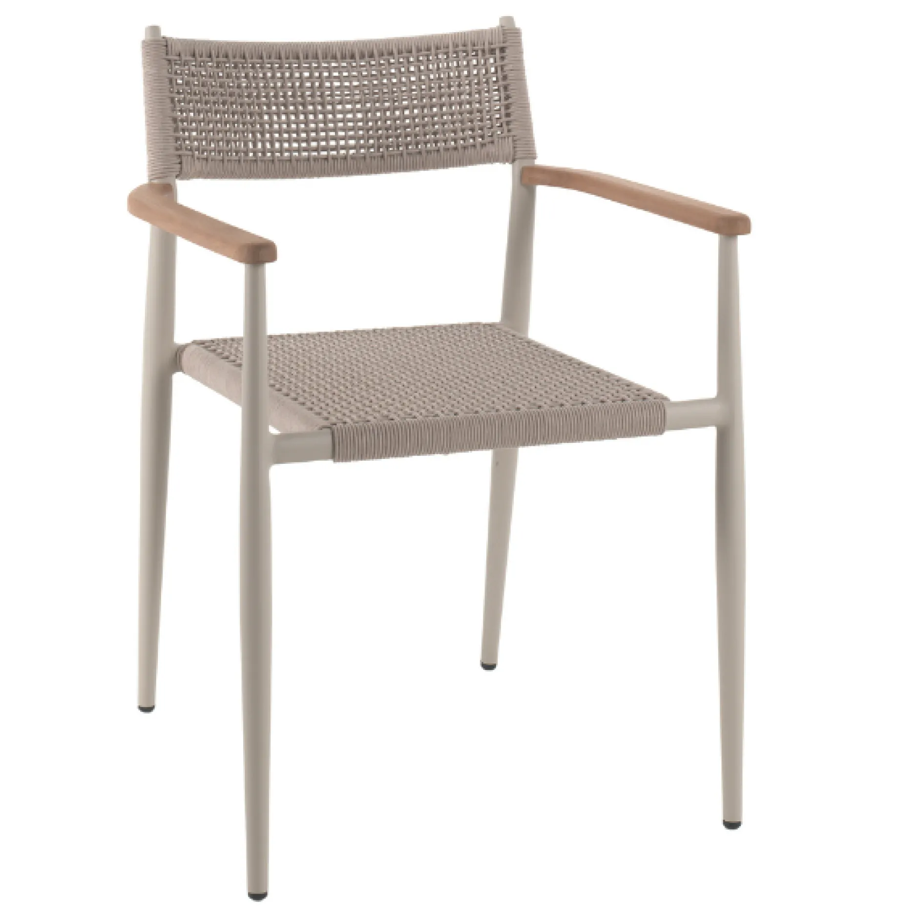 Gartenstuhl Leo gescova - stapelbar - 58x60x79cm - beige Aluminium und geflochtenes Seil