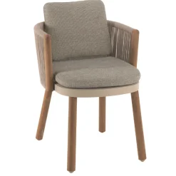 Gartenstuhl Mendoza Gescova - Teakholz & Olefin - 59x55x72cm - Beige