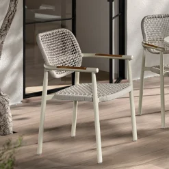 Gartenstuhl Midleton gescova - Aluminium sandfarben - 58x55x87 cm - Beige