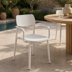 Gartenstuhl Minos Gescova - Aluminium Weiß - 58x57x82 cm