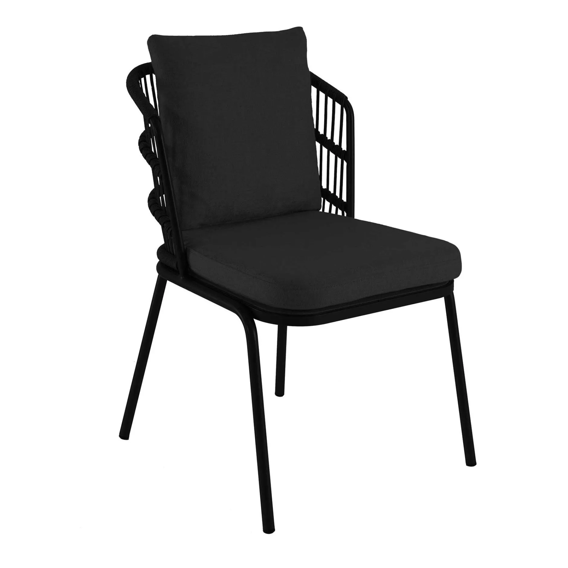 Gartenstuhl Pirlo Gescova - Aluminium & Olefin - Schwarz