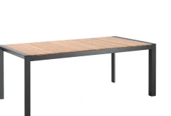 Gartentisch Braga Gescova - Aluminium Schwarz mit Teakholz 202x100cm