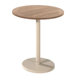 Gartentisch Cardiff Gescova - Aluminium, Teak - Ø70x75cm - Beige/Teak