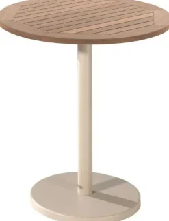 Gartentisch Cardiff Gescova - Aluminium, Teak - Ø70x75cm - Beige/Teak