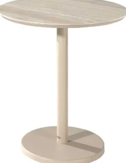 Gartentisch Cardiff Gescova - Aluminium & Keramik - Ø70x75cm - Beige/Travertin