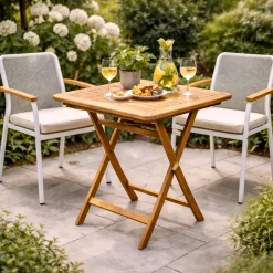 Gartentisch Dorset gescova - klappbar - 70x70x75 cm - Teakholz braun
