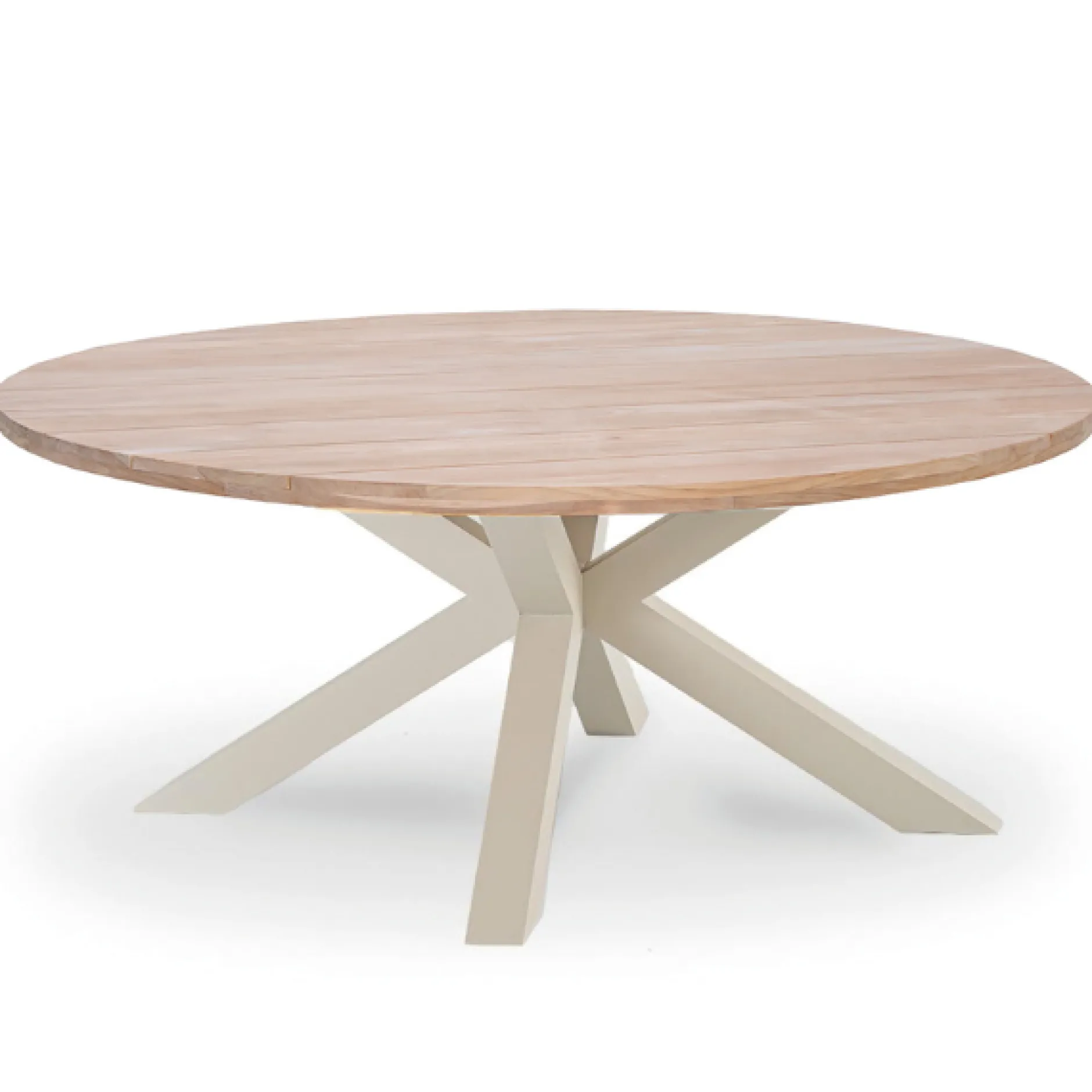 Gartentisch Feliz Ø180cm Teakholz Aluminium Beige