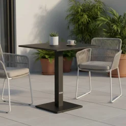 Gartentisch Fremantle Gescova - klappbar - 70x70x76cm - Aluminium Schwarz
