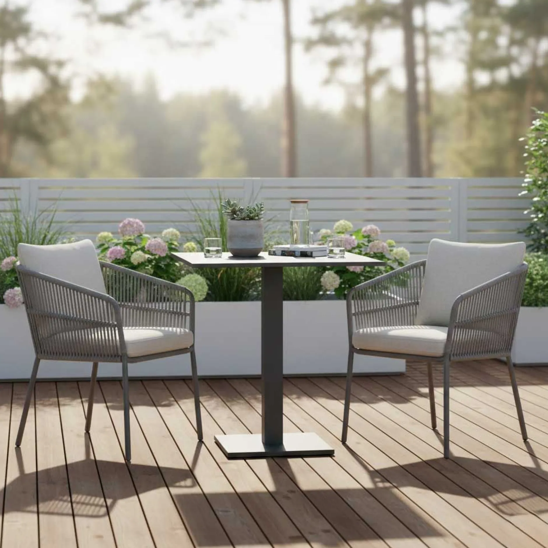 Gartentisch Fremantle klappbar - gescova - Aluminium anthrazit - 70x70x75cm