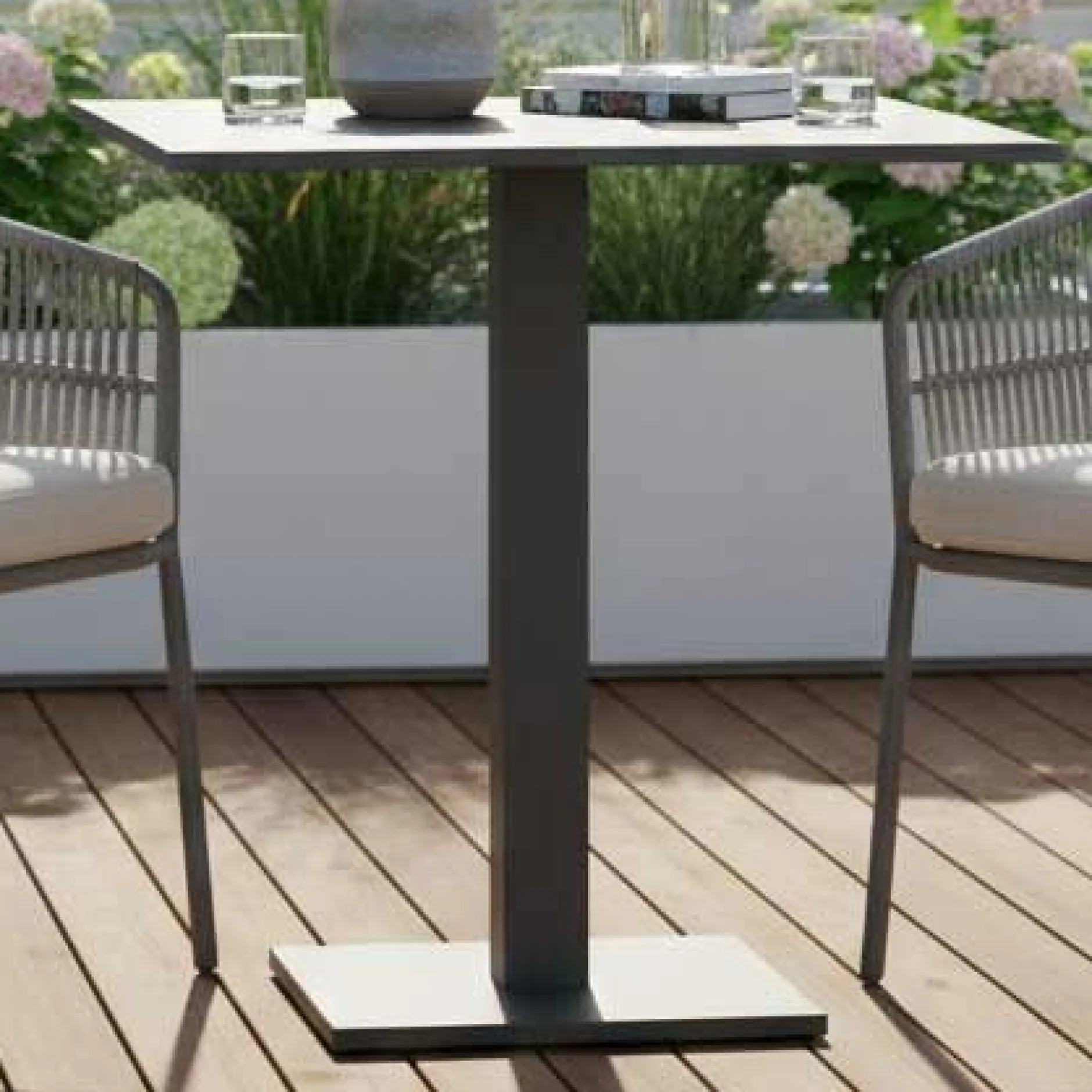 Gartentisch Fremantle klappbar - gescova - Aluminium anthrazit - 70x70x75cm