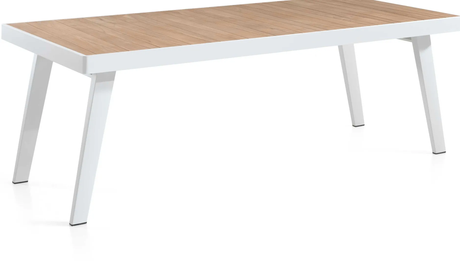 Gartentisch Korsika Gescova - Aluminium Weiß & Teakholz 220x90cm