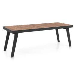 Gartentisch Korsika Gescova - Aluminiumgestell und Teakholzplatte - 220x90 cm - schwarz/teak