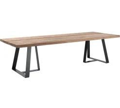 Gartentisch Margarite Gescova - Teakholz & Eisengestell - 300x110 cm - Schwarz/Braun