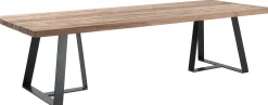 Gartentisch Margarite Gescova - Teakholz & Eisengestell - 300x110 cm - Schwarz/Braun