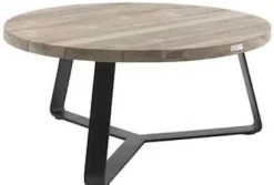 Gartentisch Margarite rund Gescova - Teakholz/Stahl - Ø100cm - Braun/Schwarz