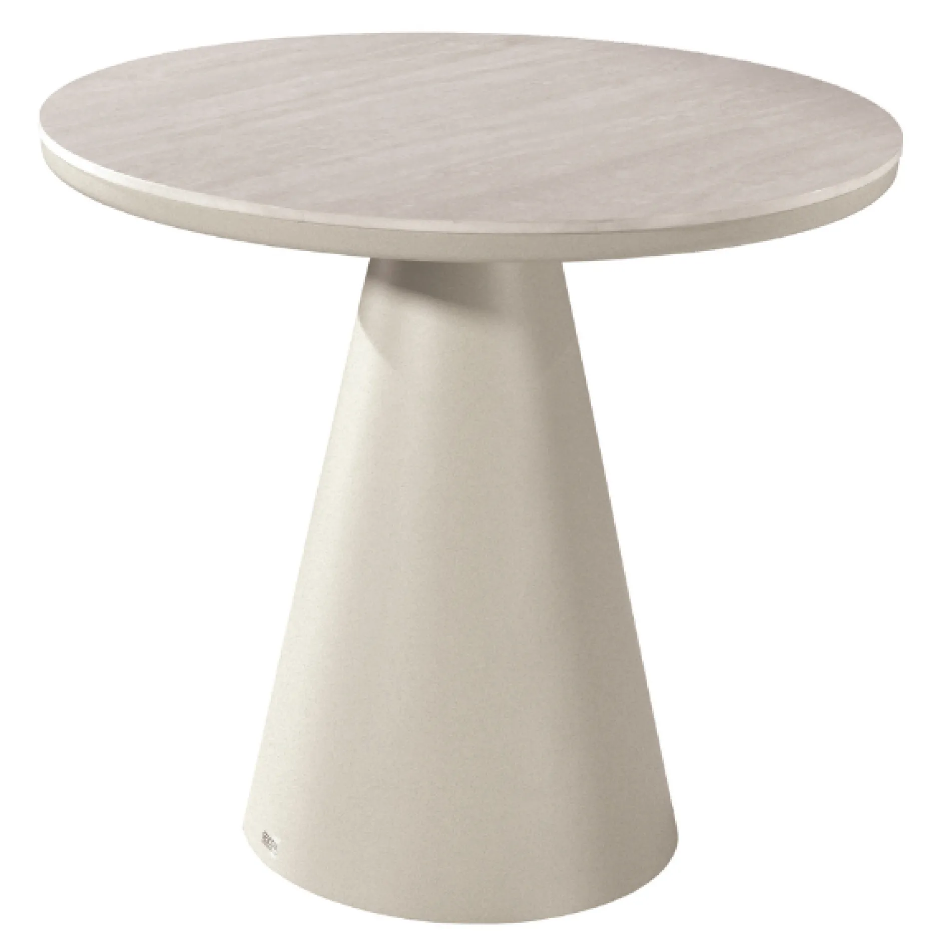 Gartentisch Newcastle Aluminium beige - Ø90x75cm - Travertinoptik