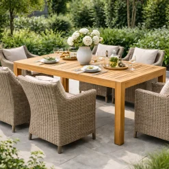 Gartentisch Stafford Gescova - Teakholz - 100x220cm - Braun