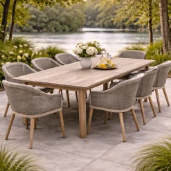 Gartentisch Tunis Gescova – Teakholz 210x90x75 cm Braun