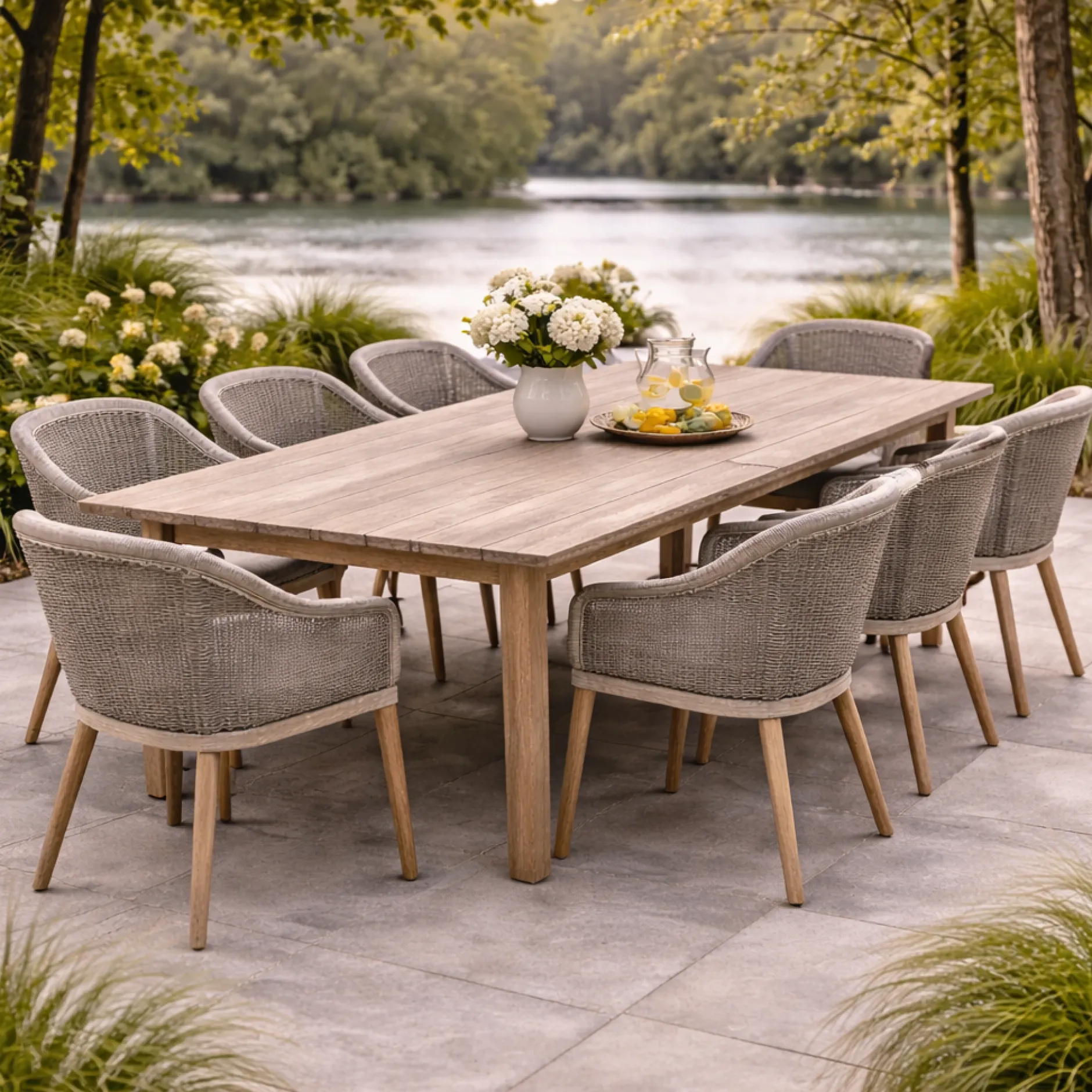 Gartentisch Tunis Gescova – Teakholz 210x90x75 cm Braun