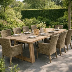 Gartentisch Victoria Gescova - recyceltes Teakholz - 300x110x77 cm - Braun