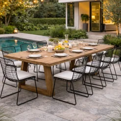 Gartentisch Victoria Gescova - recyceltes Teakholz - 400x120x77cm - Braun