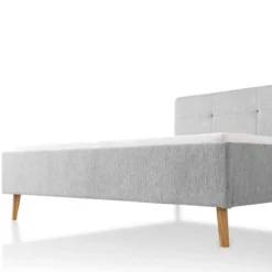 Gepolstertes Doppelbett Nils 180x200cm - grau