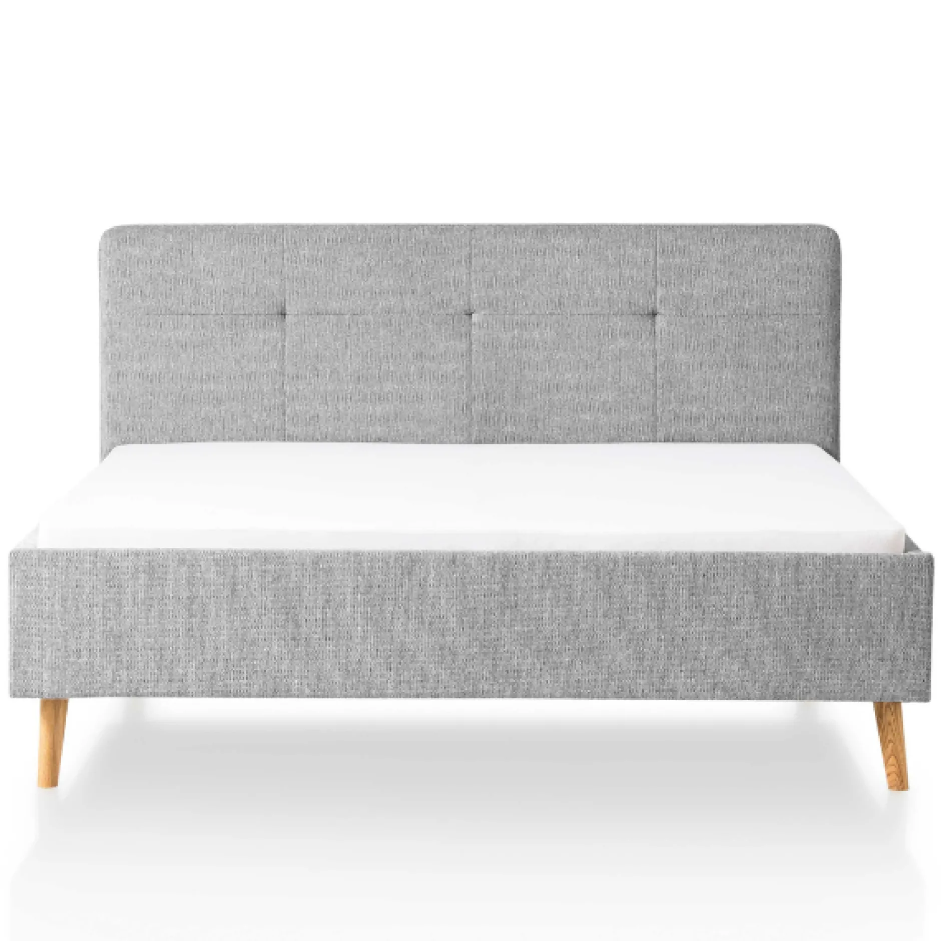 Gepolstertes Doppelbett Nils 180x200cm - grau