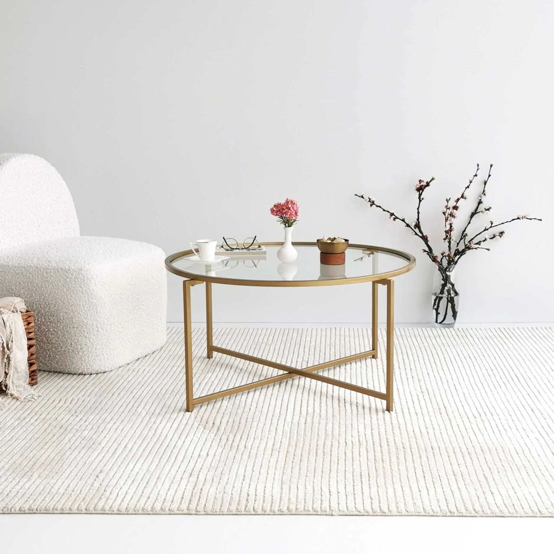 Gold Sun Couchtisch | METALLRAHMEN | Gold