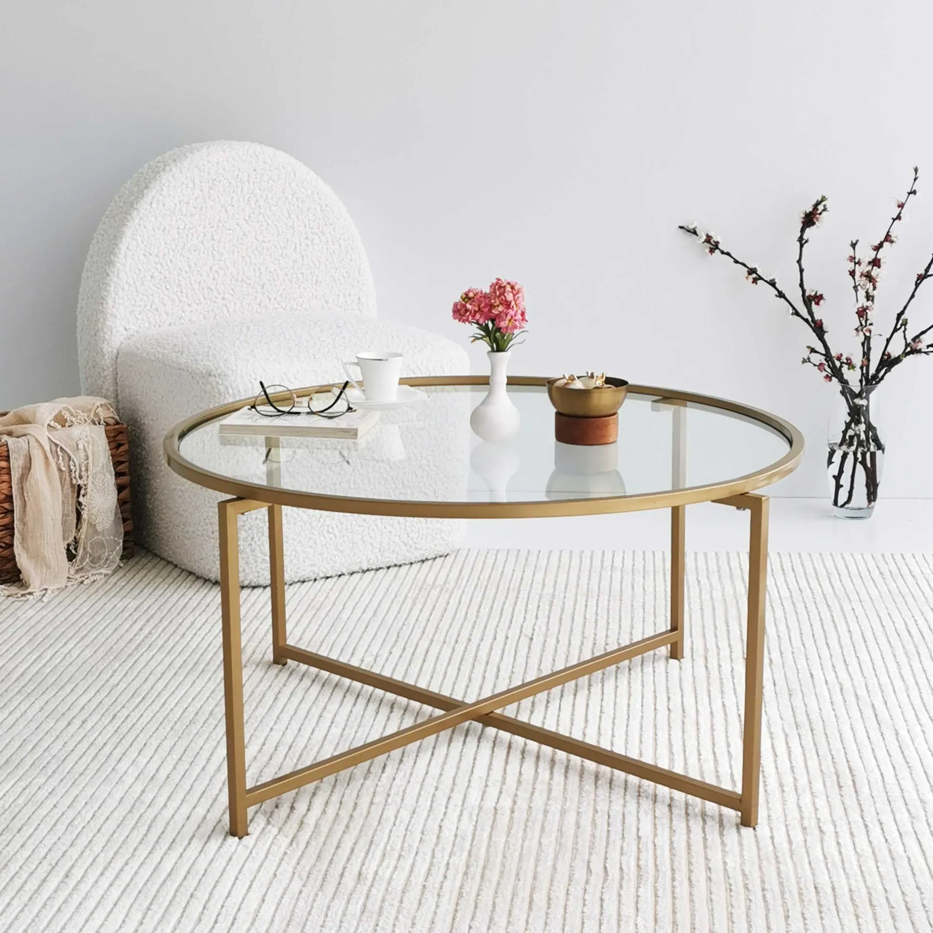 Gold Sun Couchtisch | METALLRAHMEN | Gold