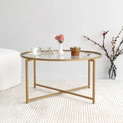 Gold Sun Couchtisch | METALLRAHMEN | Gold