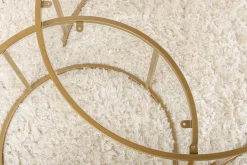 Gold-Transparent Couchtisch-Set | GEHÄRTETES GLAS | Gold