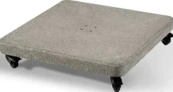 Granitsockel Portland Gescova – mit Rollen – grau – 80 x 80 cm