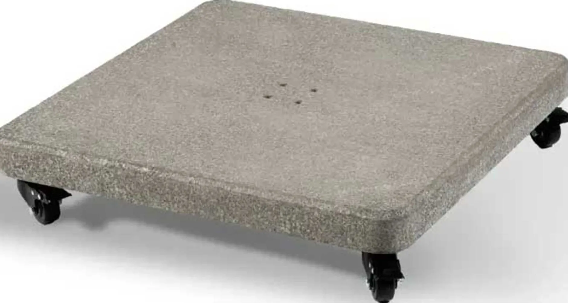 Granitsockel Portland Gescova – mit Rollen – grau – 80 x 80 cm