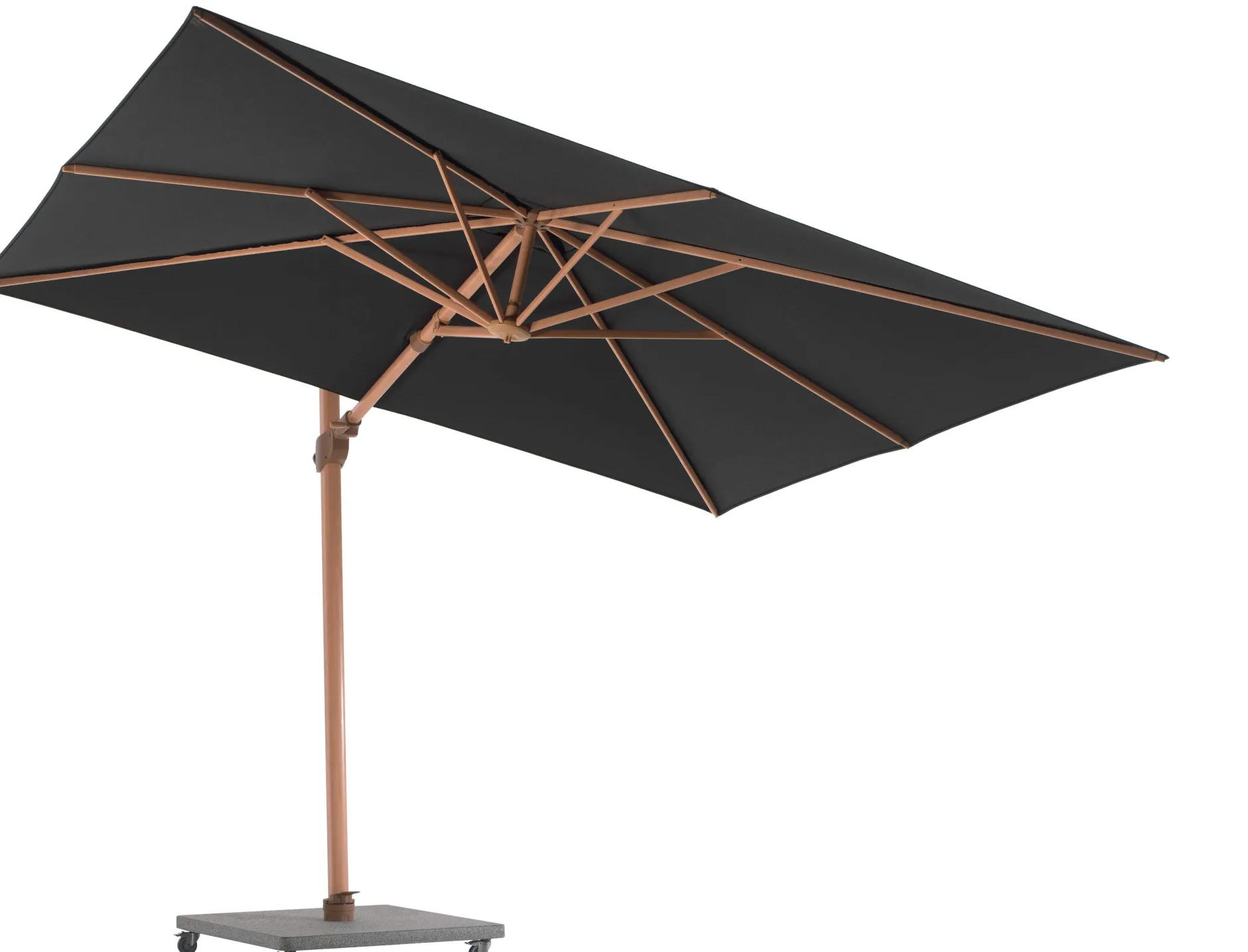 Granitsockel Portland Gescova – mit Rollen – grau – 80 x 80 cm