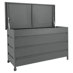 Graue Aluminium Cassis-Kissenbox - Medium 130x60x75 cm
