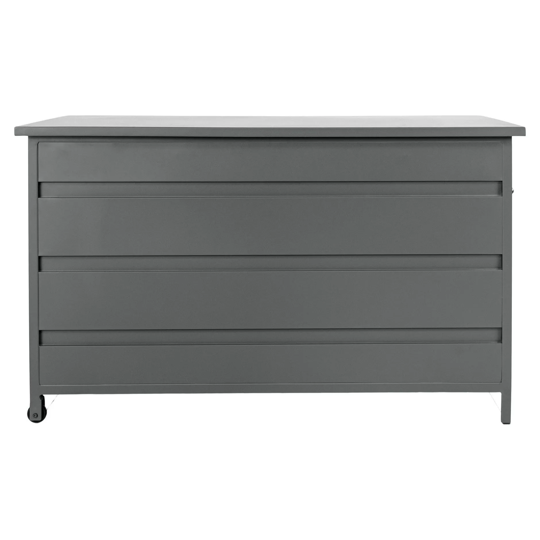Graue Aluminium Cassis-Kissenbox - Medium 130x60x75 cm