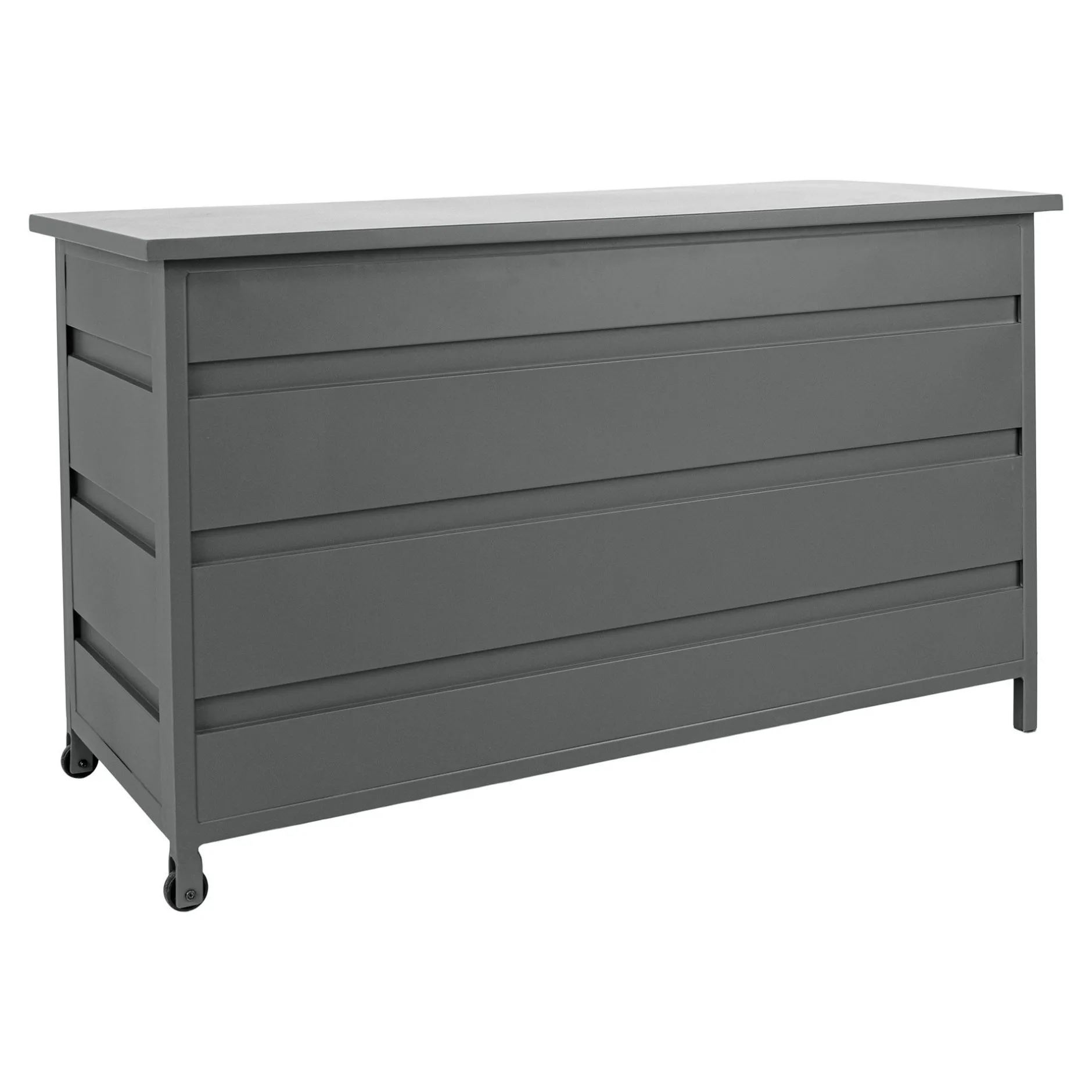 Graue Aluminium Cassis-Kissenbox - Medium 130x60x75 cm
