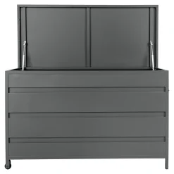 Graue Aluminium Cassis-Kissenbox - Medium 130x60x75 cm