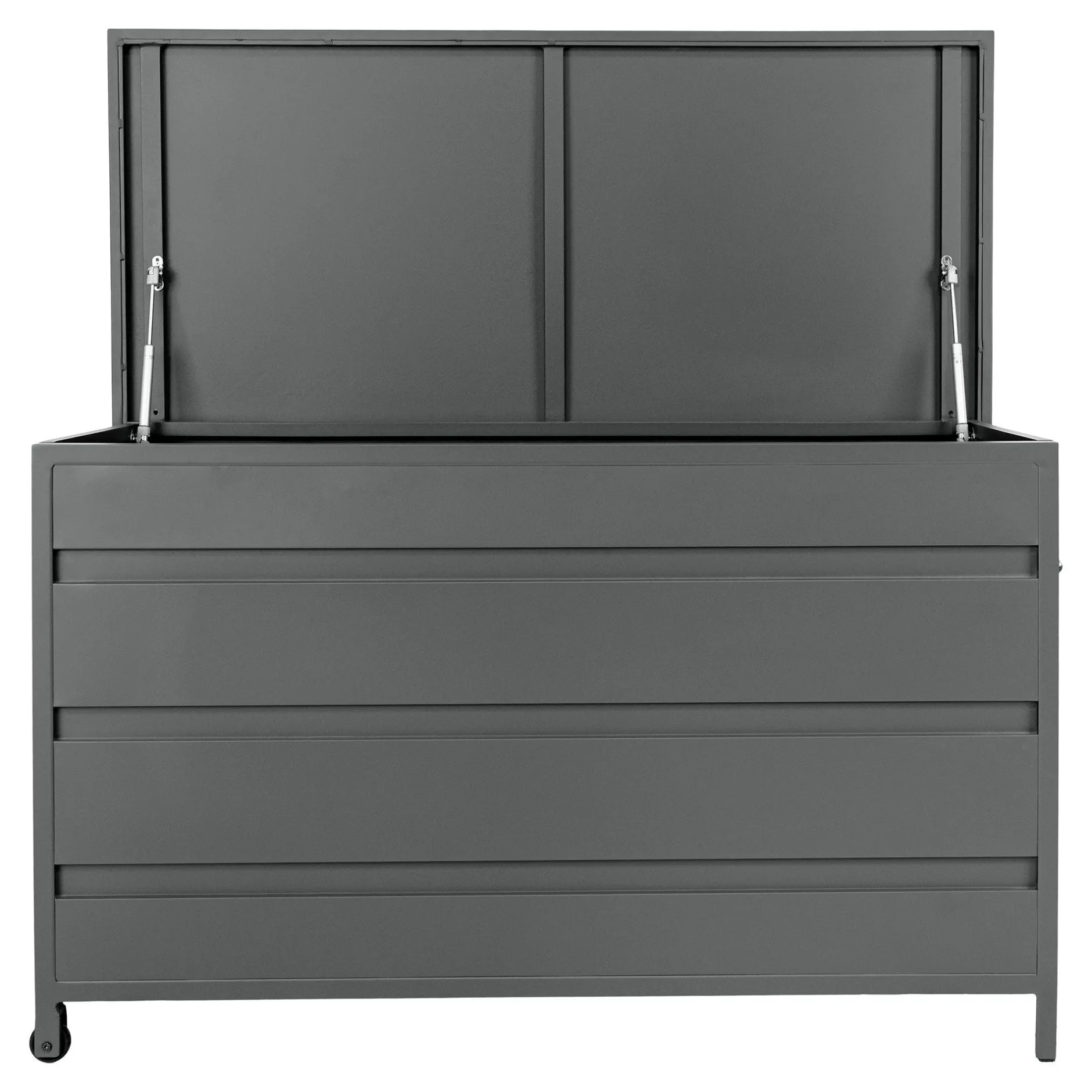 Graue Aluminium Cassis-Kissenbox - Medium 130x60x75 cm