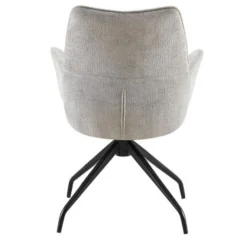 Grauer Drehsessel 'Lamor' | Stoff und Metallbeine | 86 x 62,5 x 61,5 cm