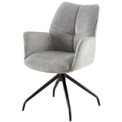 Grauer Drehsessel 'Lamor' | Stoff und Metallbeine | 86 x 62,5 x 61,5 cm