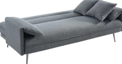 Graues Sivas Sofabett | Eukalyptusrahmen | H-H 95 x B-L 199 x T-P 89 cm