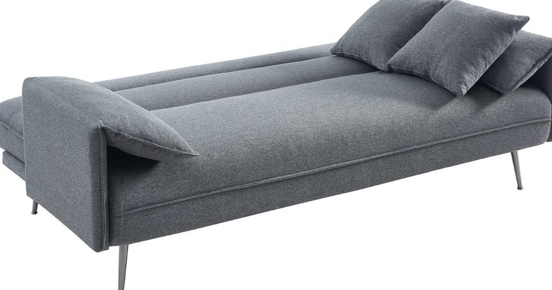 Graues Sivas Sofabett | Eukalyptusrahmen | H-H 95 x B-L 199 x T-P 89 cm