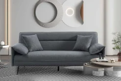 Graues Sivas Sofabett | Eukalyptusrahmen | H-H 95 x B-L 199 x T-P 89 cm