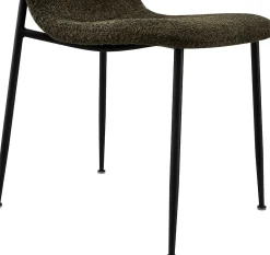 Grüner Bouclé-Stuhl Alice | Metallbeine | H81.5xB42xT57cm