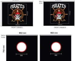 Halbhochbett Astrid mit Rutsche Zelt Pirates - Kieferholz