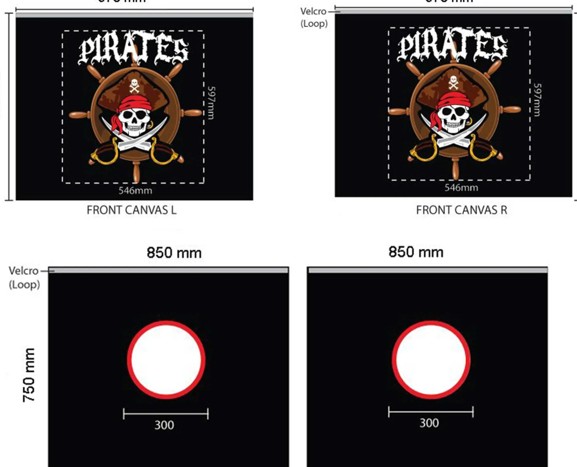 Halbhochbett Astrid mit Rutsche Zelt Pirates - Kieferholz